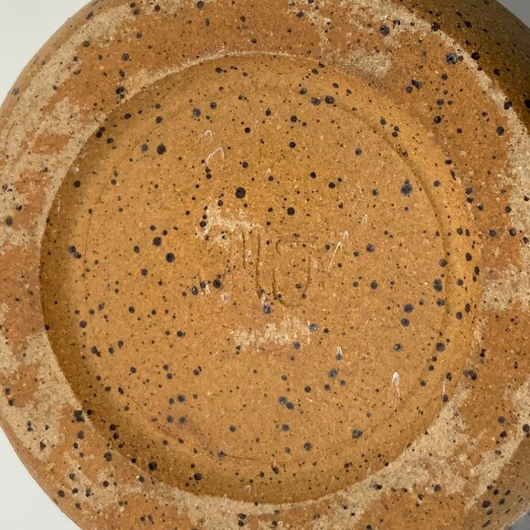 (2) Handcrafted Blue and White Floral Transferware White Speckled Coffee Mugs - Picture 10 of 13